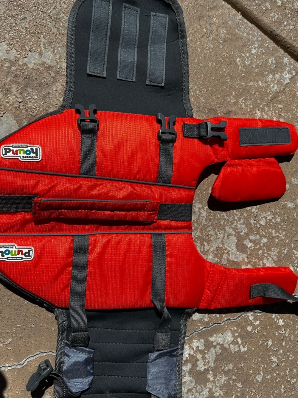 Outward Hound Orange and Gray Dog Life Jacket - Picture 12 of 12